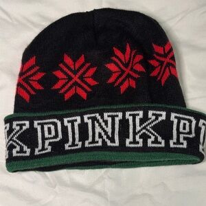 PINK Victoria's Secret Kids Beanie - Black, Red, and Green